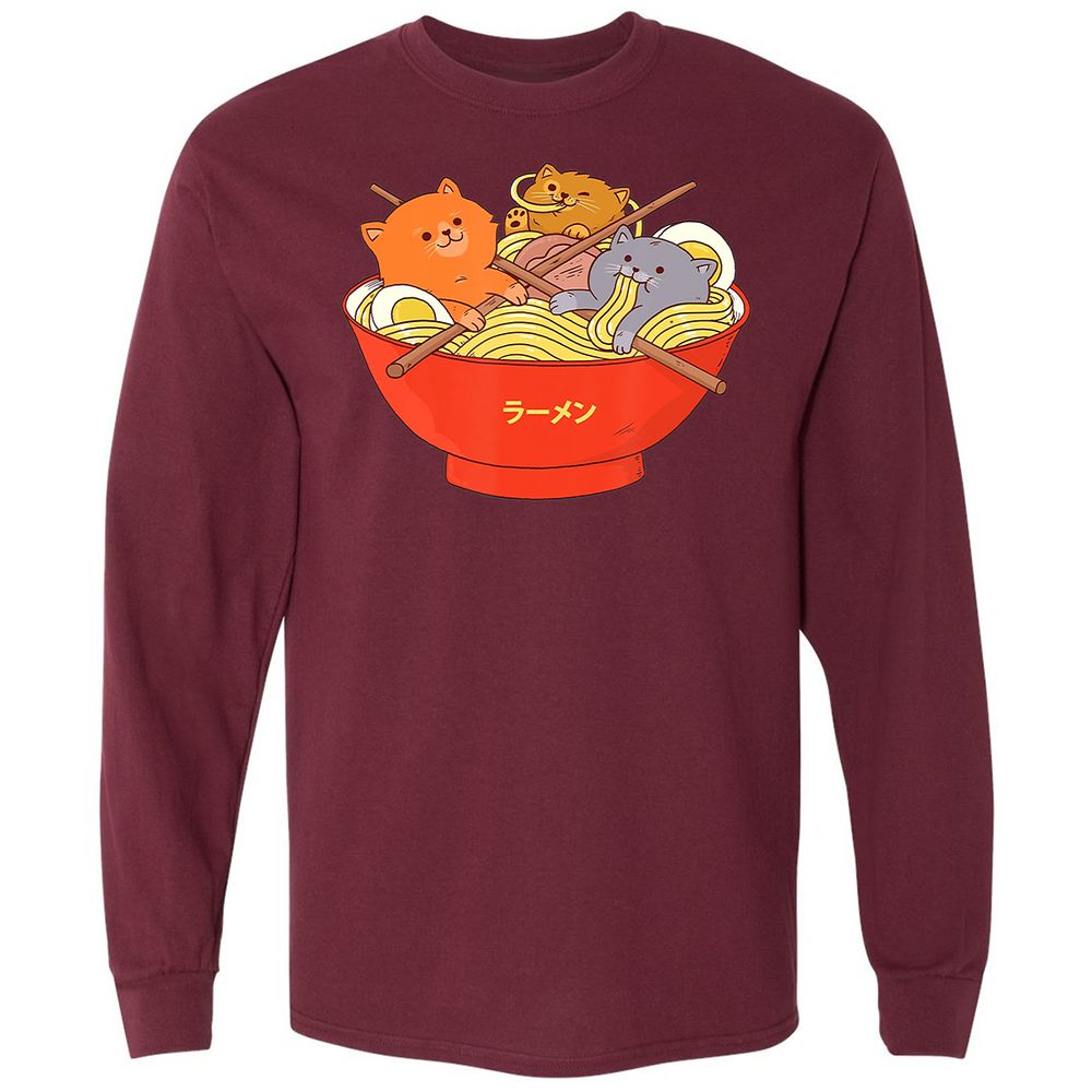 Long Sleeve T-Shirt - G89TFGZ7 - Maroon - 11