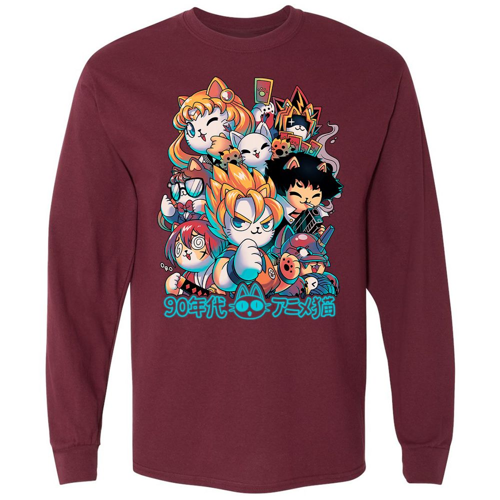Long Sleeve T-Shirt - ERXVQSH7 - Maroon - 11