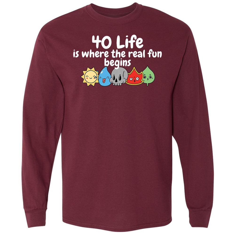 Long Sleeve T-Shirt - 1H3CDHEB - Maroon - 11