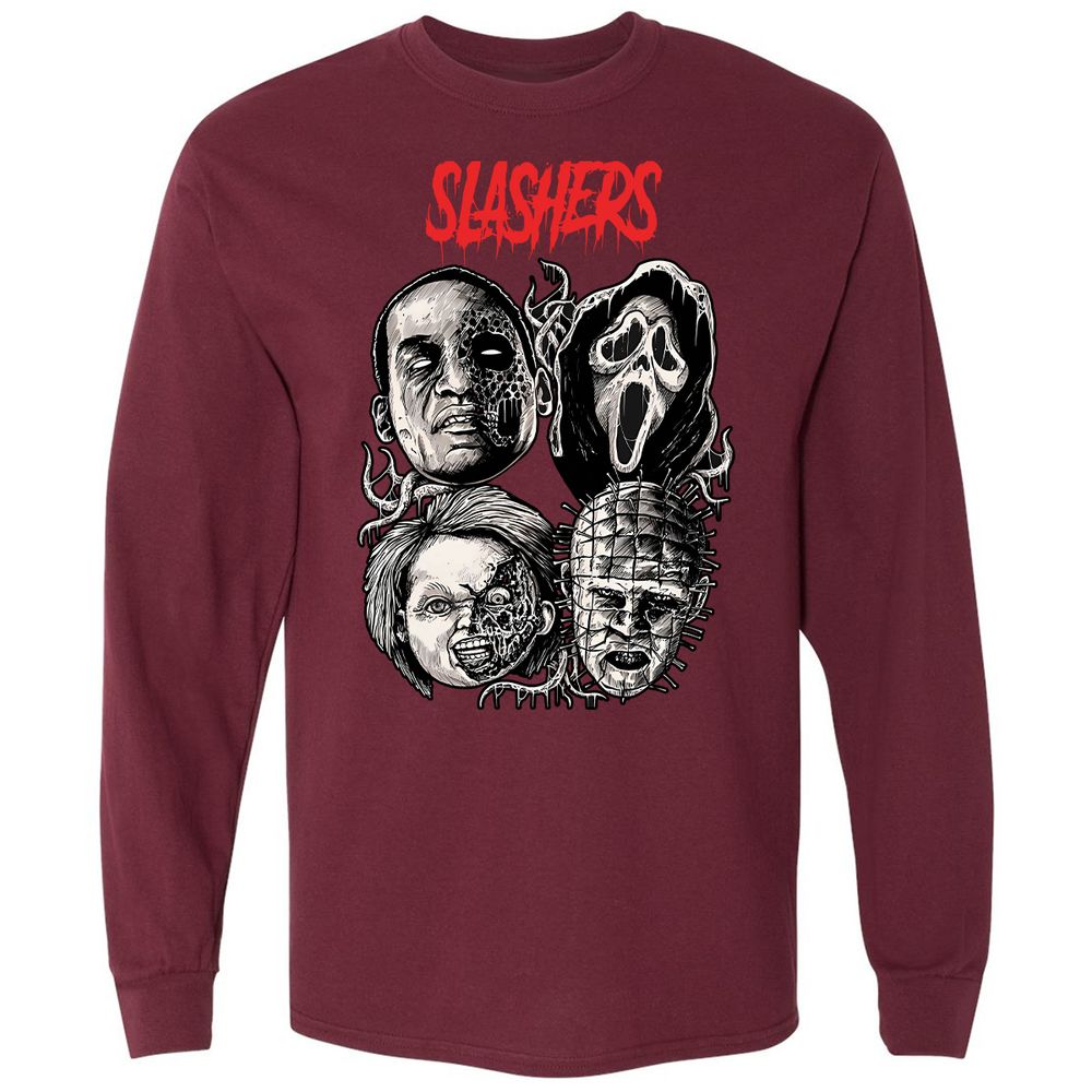 Long Sleeve T-Shirt - GFHQT73Z - Maroon - 11