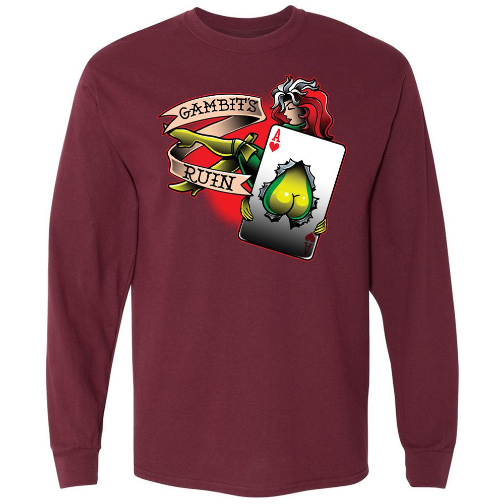 Long Sleeve T-Shirt - RSYKXG1J - Maroon - 11