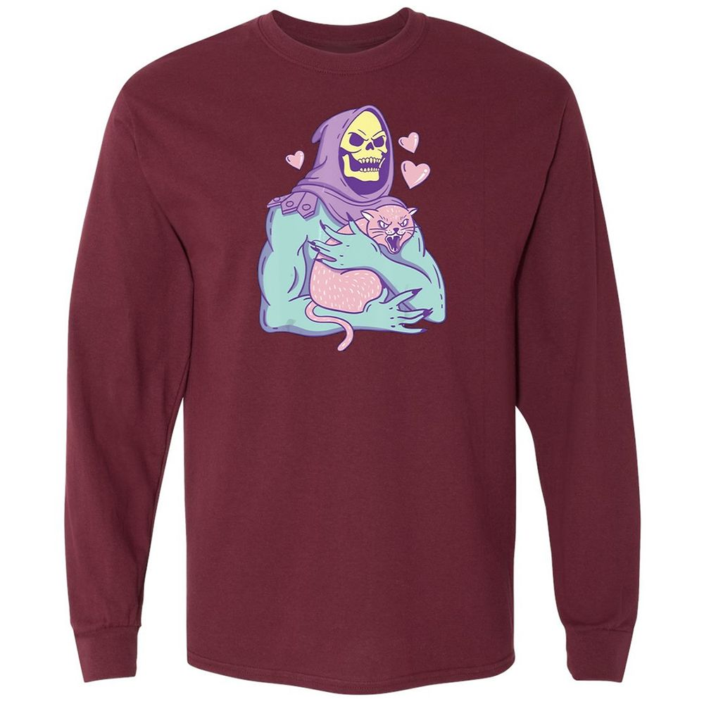 Long Sleeve T-Shirt - M6N3KFMJ - Maroon - 11