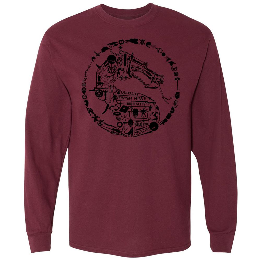 Long Sleeve T-Shirt - 7K4YQV4T - Maroon - 11