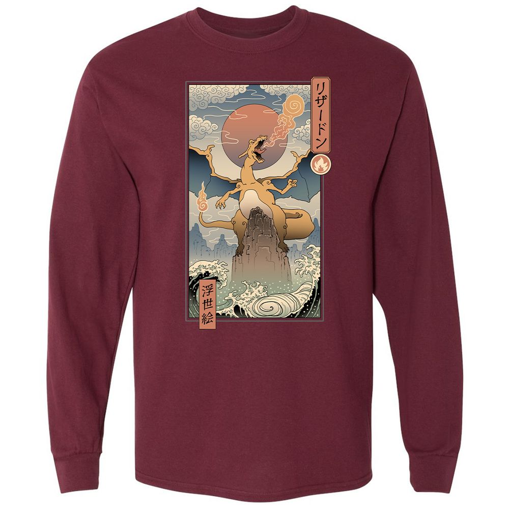 Long Sleeve T-Shirt - EPZ44JBK - Maroon - 11