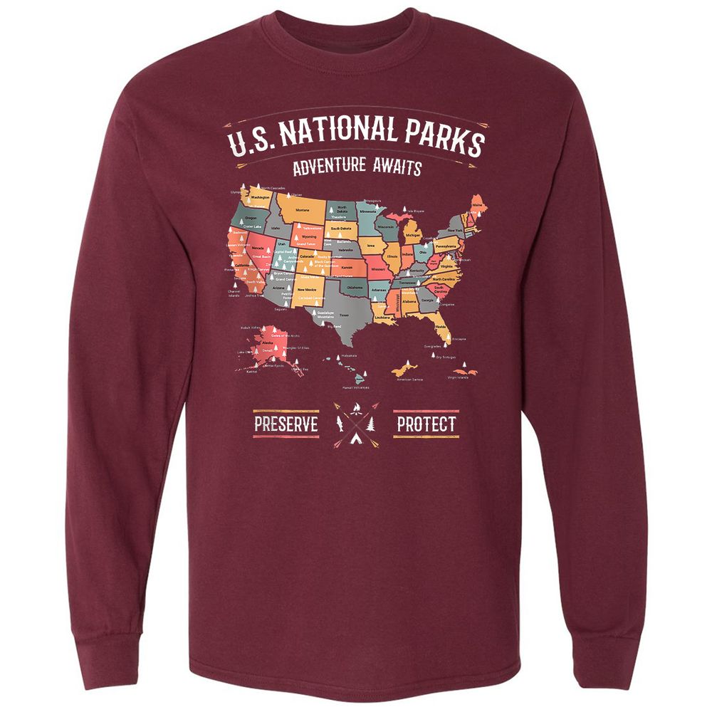 Long Sleeve T-Shirt - J13GK4VF - Maroon - 11