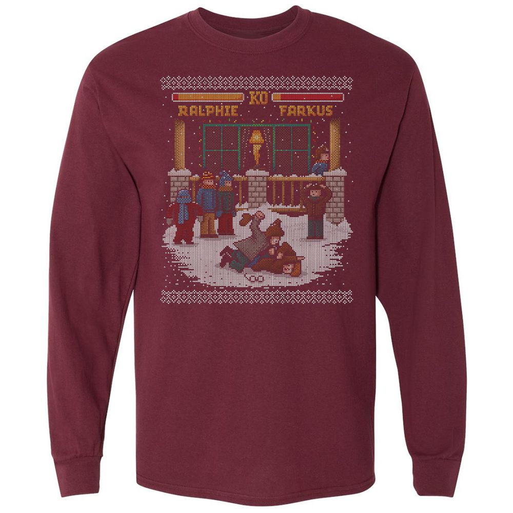 Long Sleeve T-Shirt - 65CGSX9C - Maroon - 11