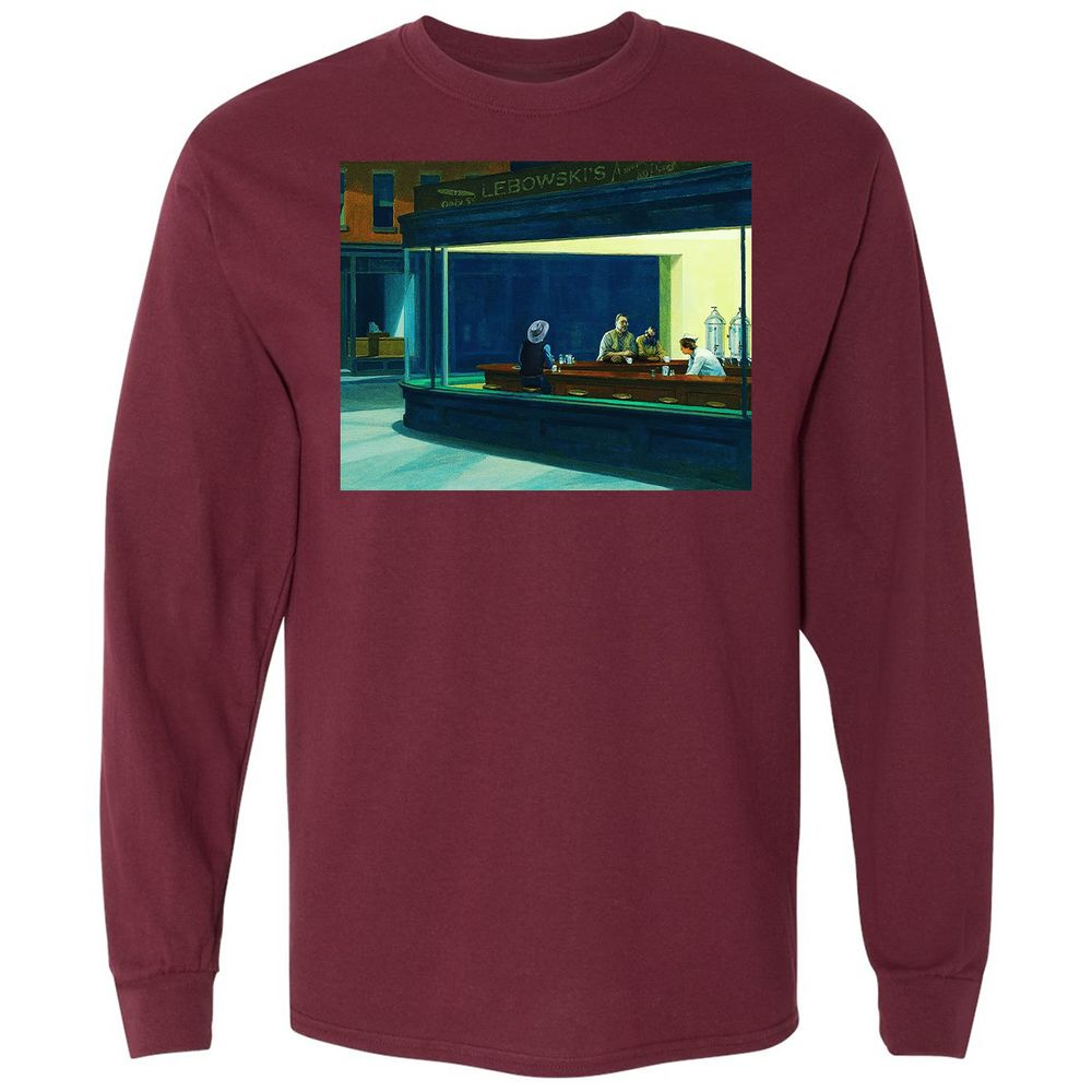 Long Sleeve T-Shirt - 2E4TDWS8 - Maroon - 11