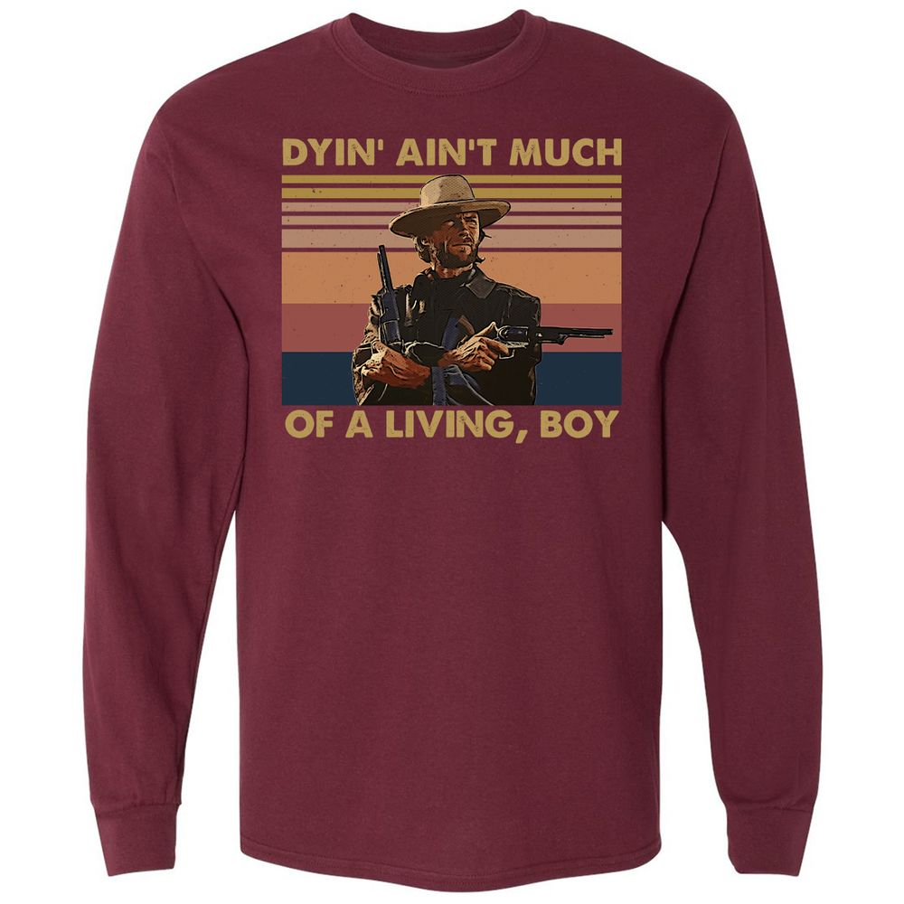Long Sleeve T-Shirt - ZPZEGYJU - Maroon - 11