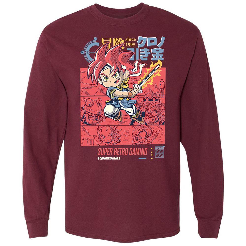 Long Sleeve T-Shirt - 51TUE3CF - Maroon - 11