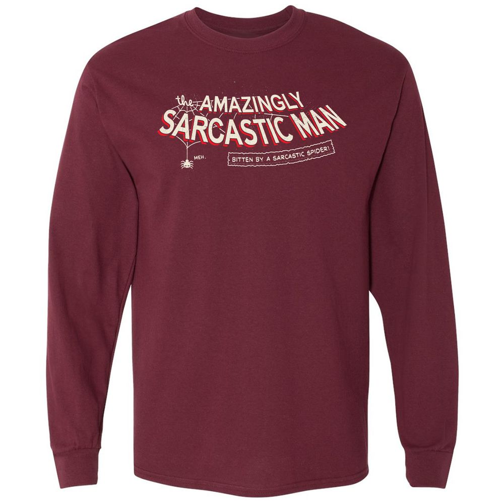 Long Sleeve T-Shirt - Q3F5K5HH - Maroon - 11