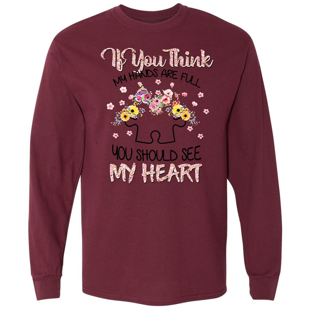Long Sleeve T-Shirt - Q9BWWUS4 - Maroon - 11
