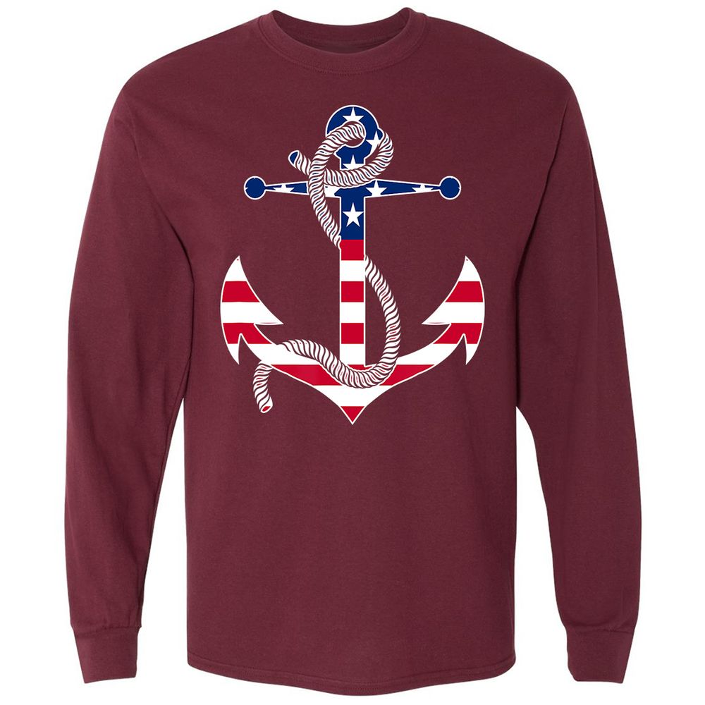 Long Sleeve T-Shirt - MRDD36MQ - Maroon - 11