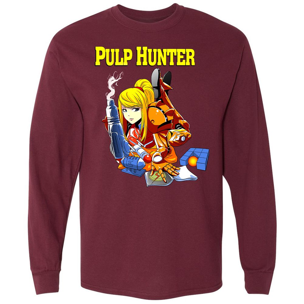 Long Sleeve T-Shirt - H9A6JD84 - Maroon - 11