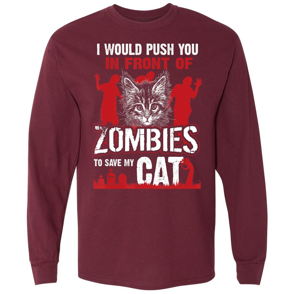 Long Sleeve T-Shirt - M1RE8M6G - Maroon - 11