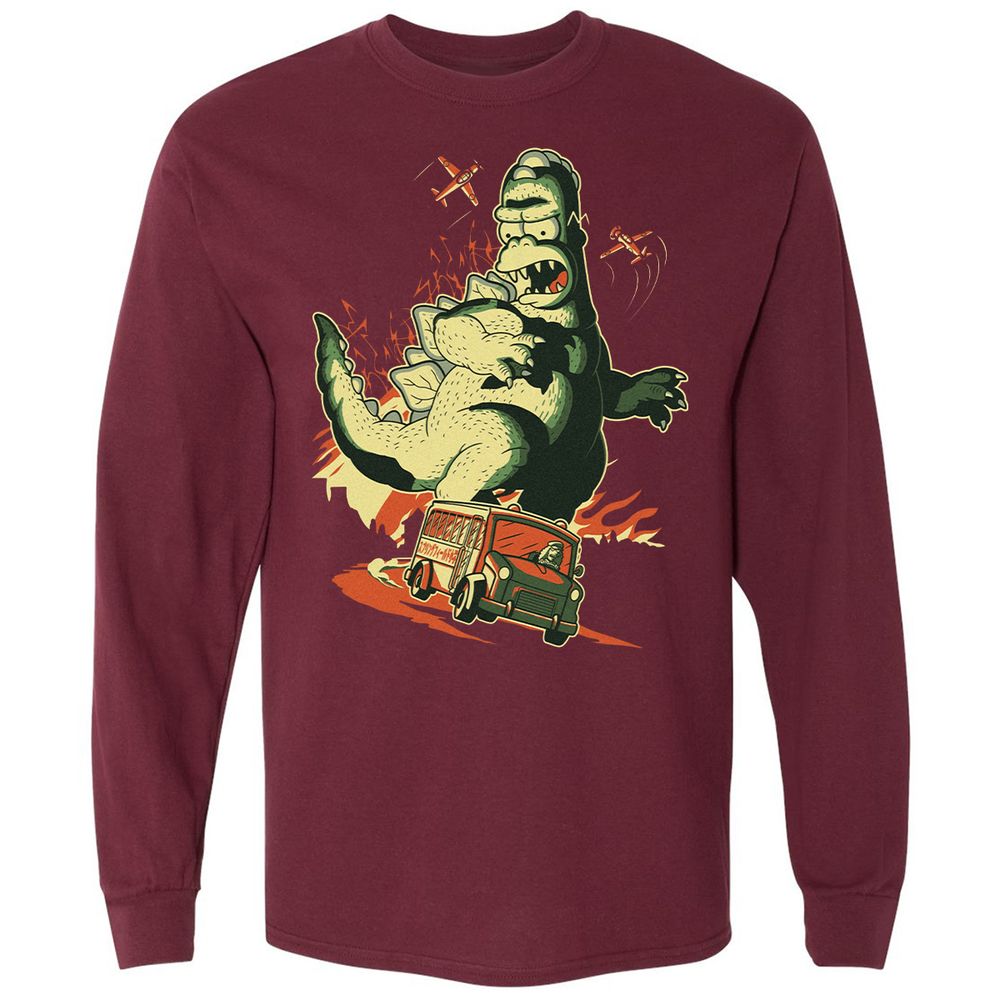 Long Sleeve T-Shirt - Z1ZSQVXP - Maroon - 11
