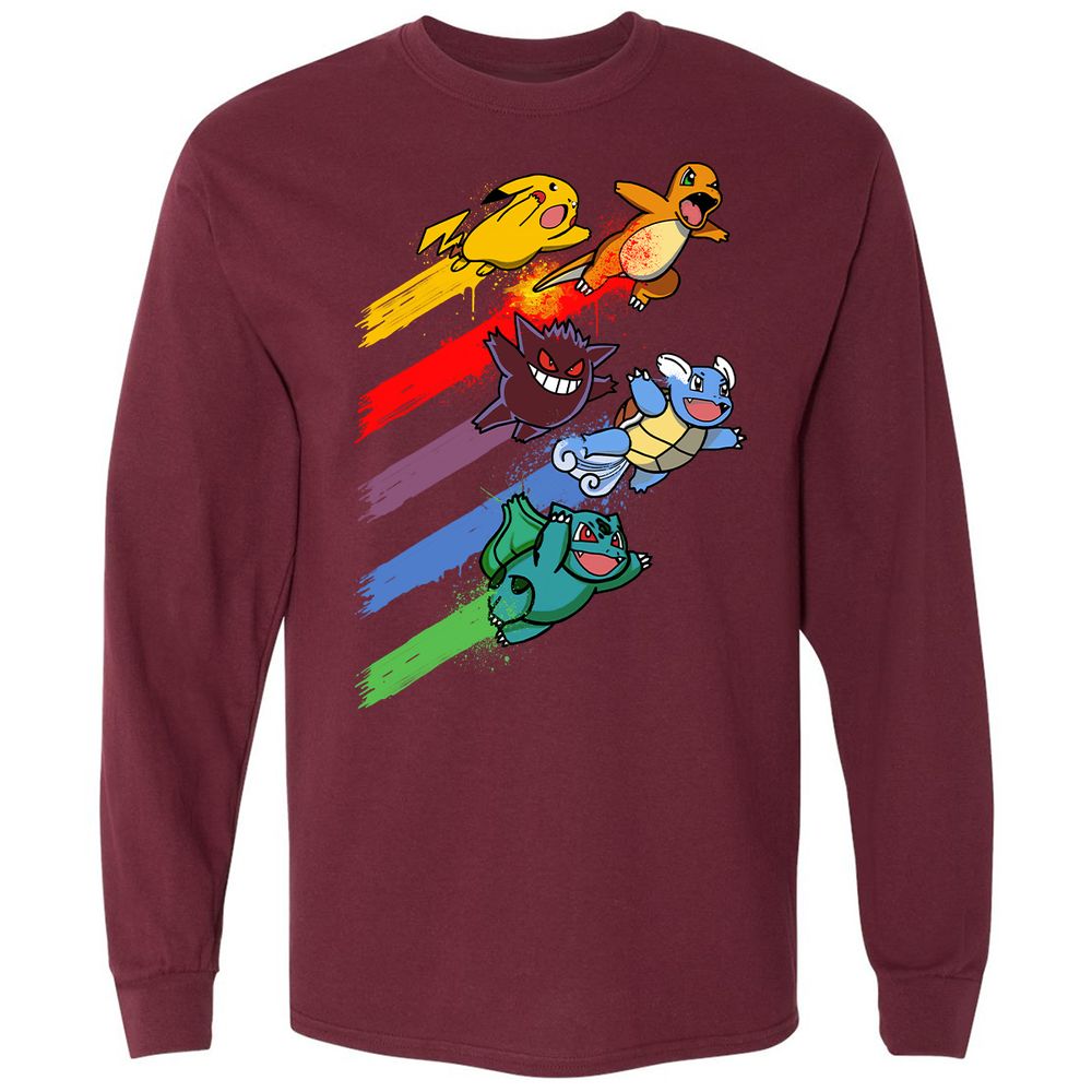 Long Sleeve T-Shirt - KMN5JGQ4 - Maroon - 11