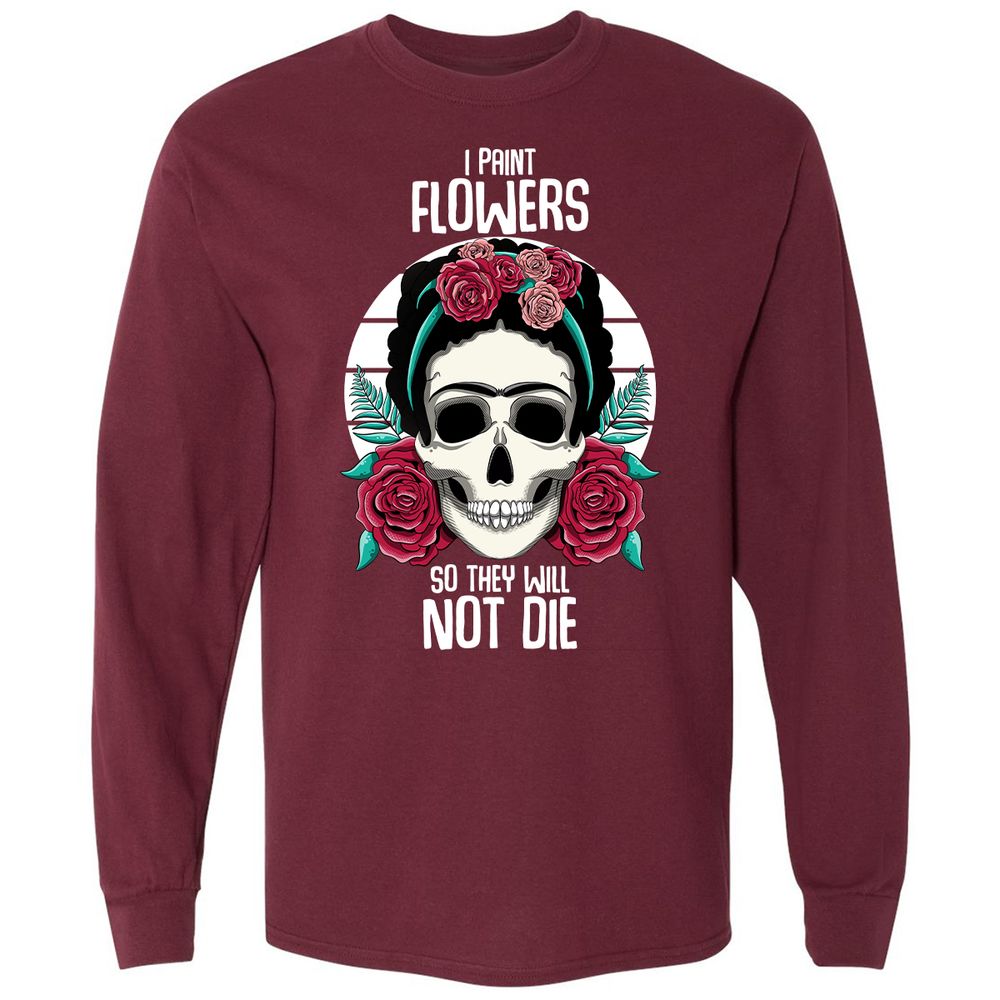 Long Sleeve T-Shirt - JRWSFB8E - Maroon - 11
