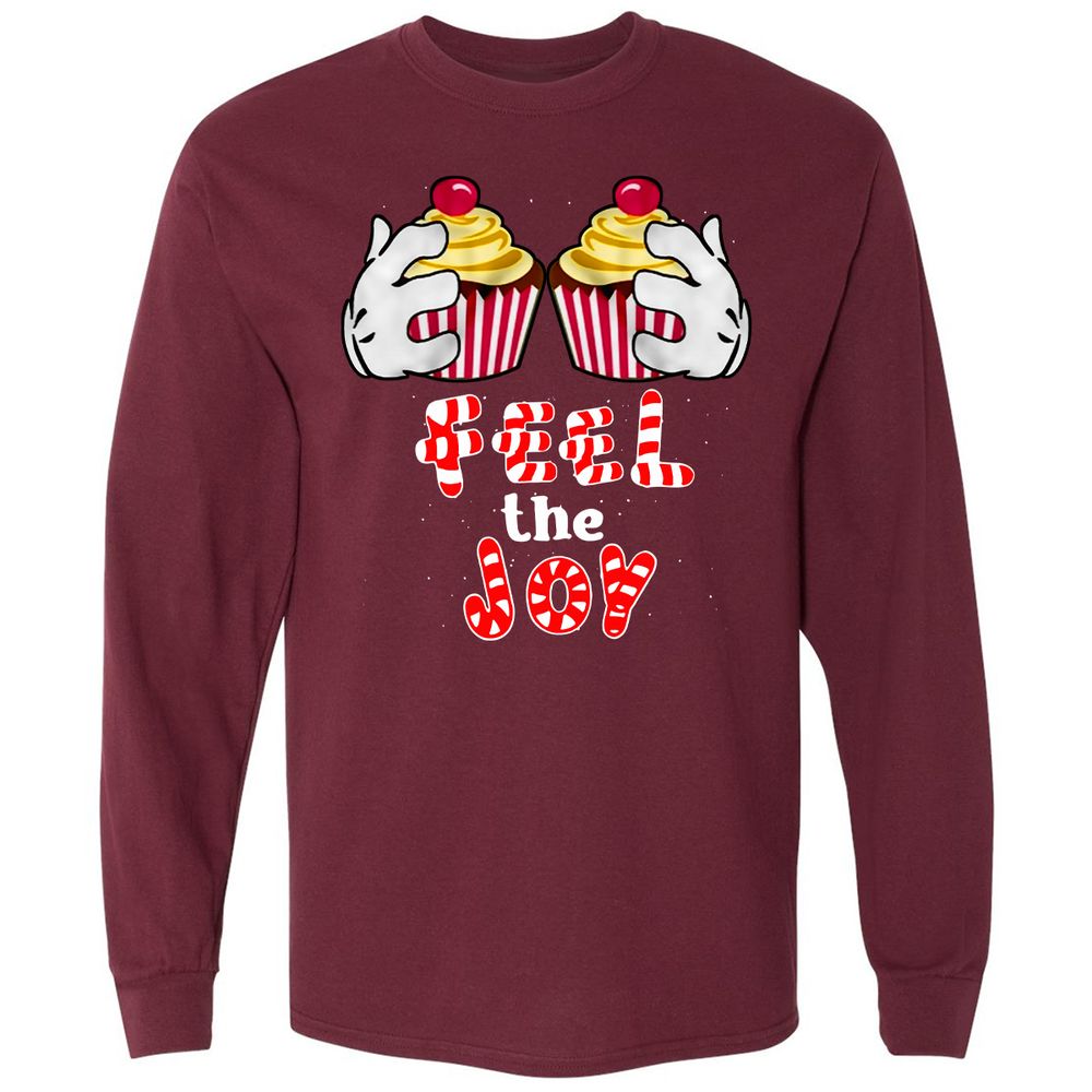 Long Sleeve T-Shirt - QG76XNEP - Maroon - 11