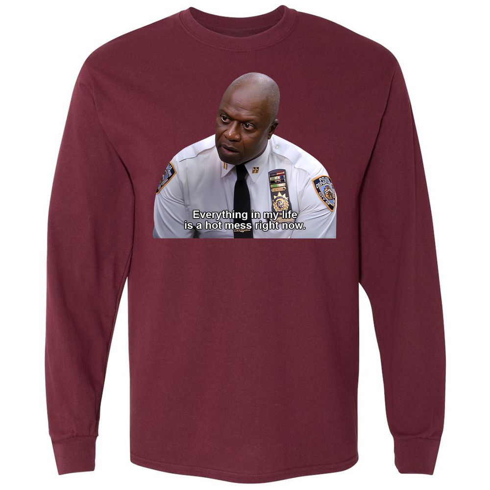 Long Sleeve T-Shirt - 24RYH3TY - Maroon - 11
