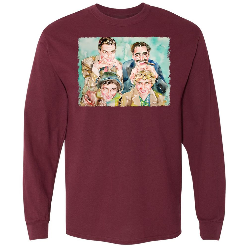 Long Sleeve T-Shirt - 7ZBRRSJX - Maroon - 11
