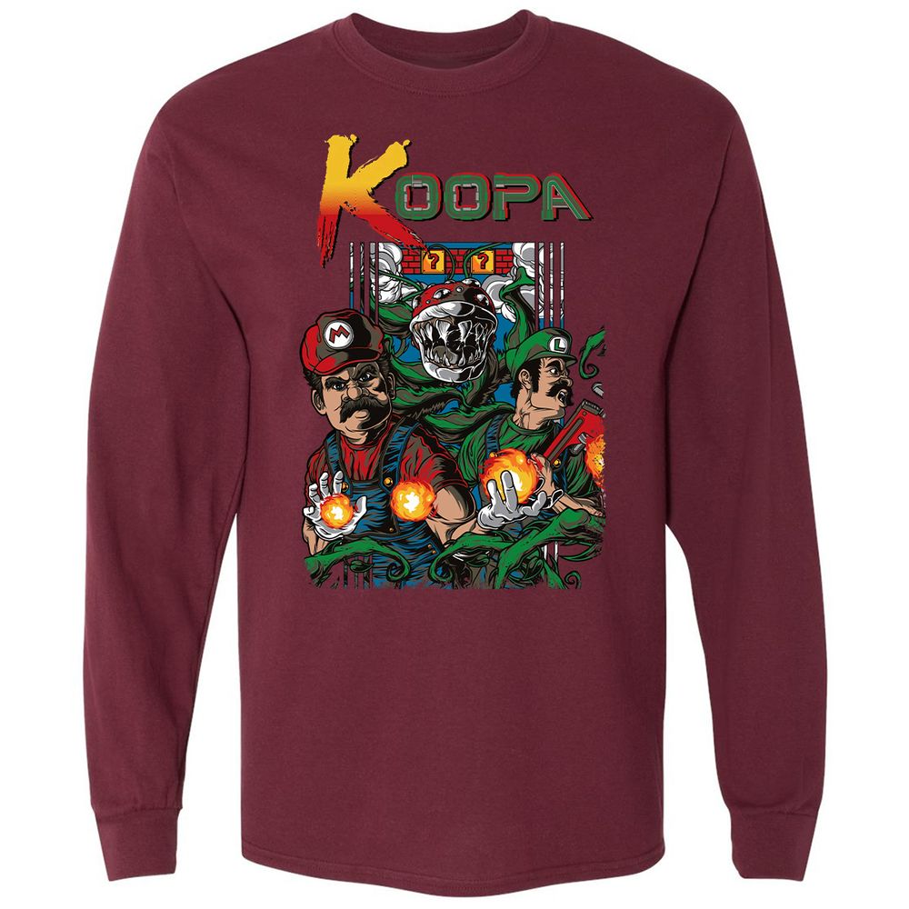 Long Sleeve T-Shirt - 6DQ7UEZJ - Maroon - 11