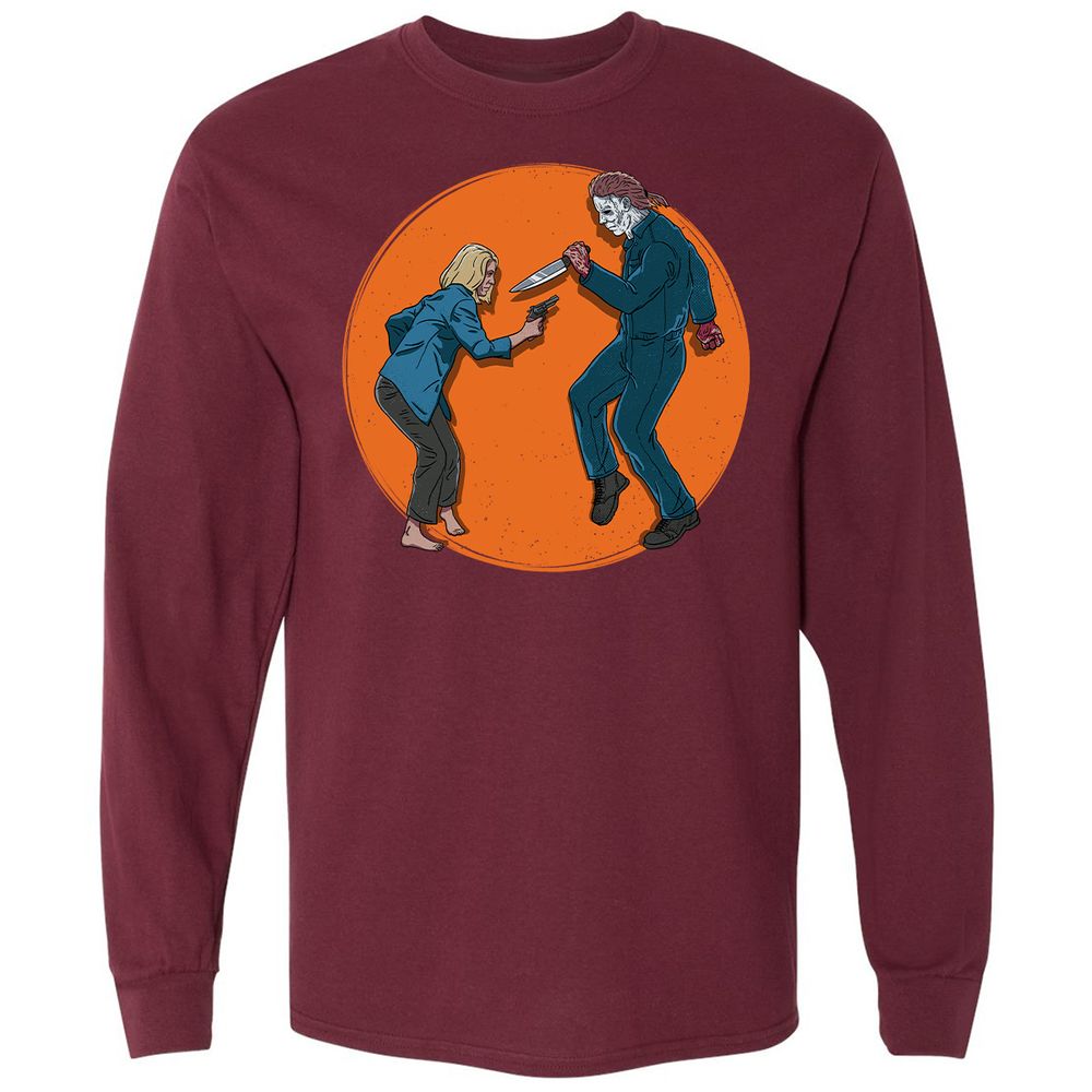 Long Sleeve T-Shirt - EHH8PYJQ - Maroon - 11
