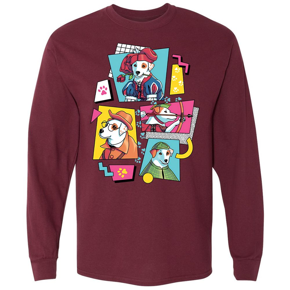 Long Sleeve T-Shirt - KXQET2MF - Maroon - 11