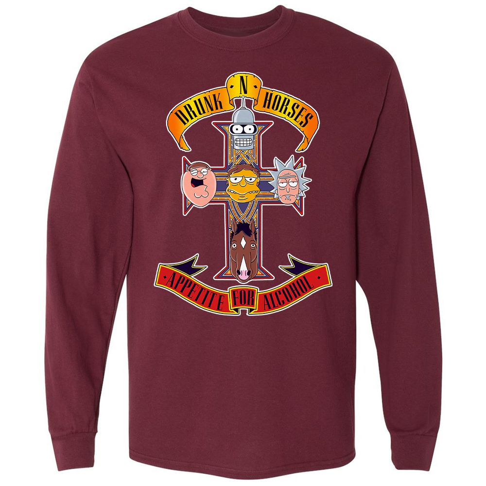 Long Sleeve T-Shirt - PNGCGXTG - Maroon - 11