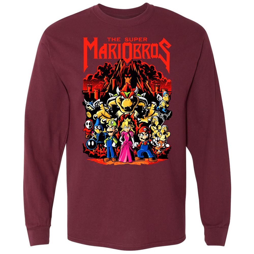 Long Sleeve T-Shirt - 8ZMR8XPP - Maroon - 11