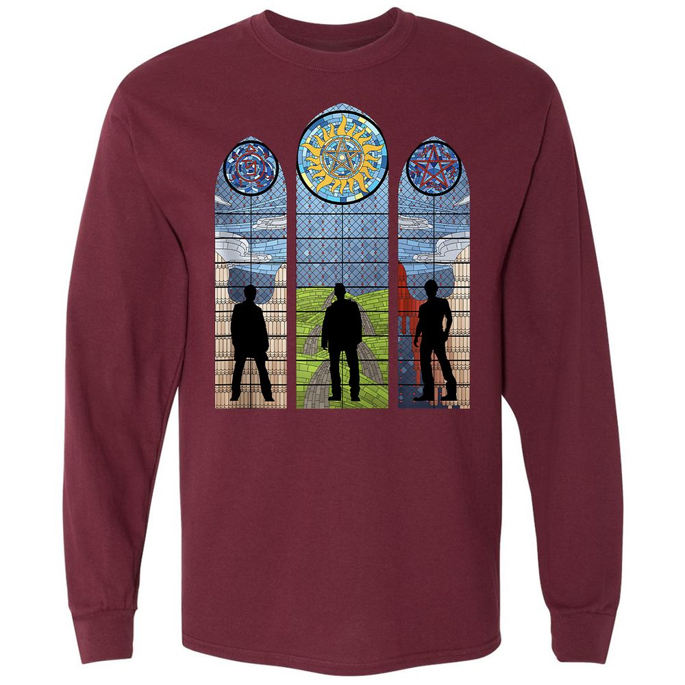 Long Sleeve T-Shirt - YDJK9U5Y - Maroon - 11