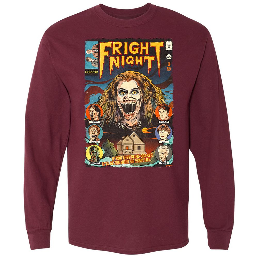 Long Sleeve T-Shirt - CQ8ZQN6T - Maroon - 11