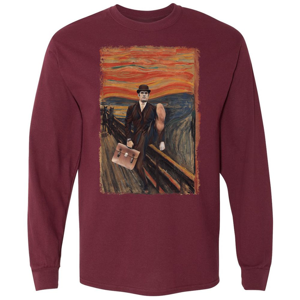 Long Sleeve T-Shirt - YUMENUXV - Maroon - 11