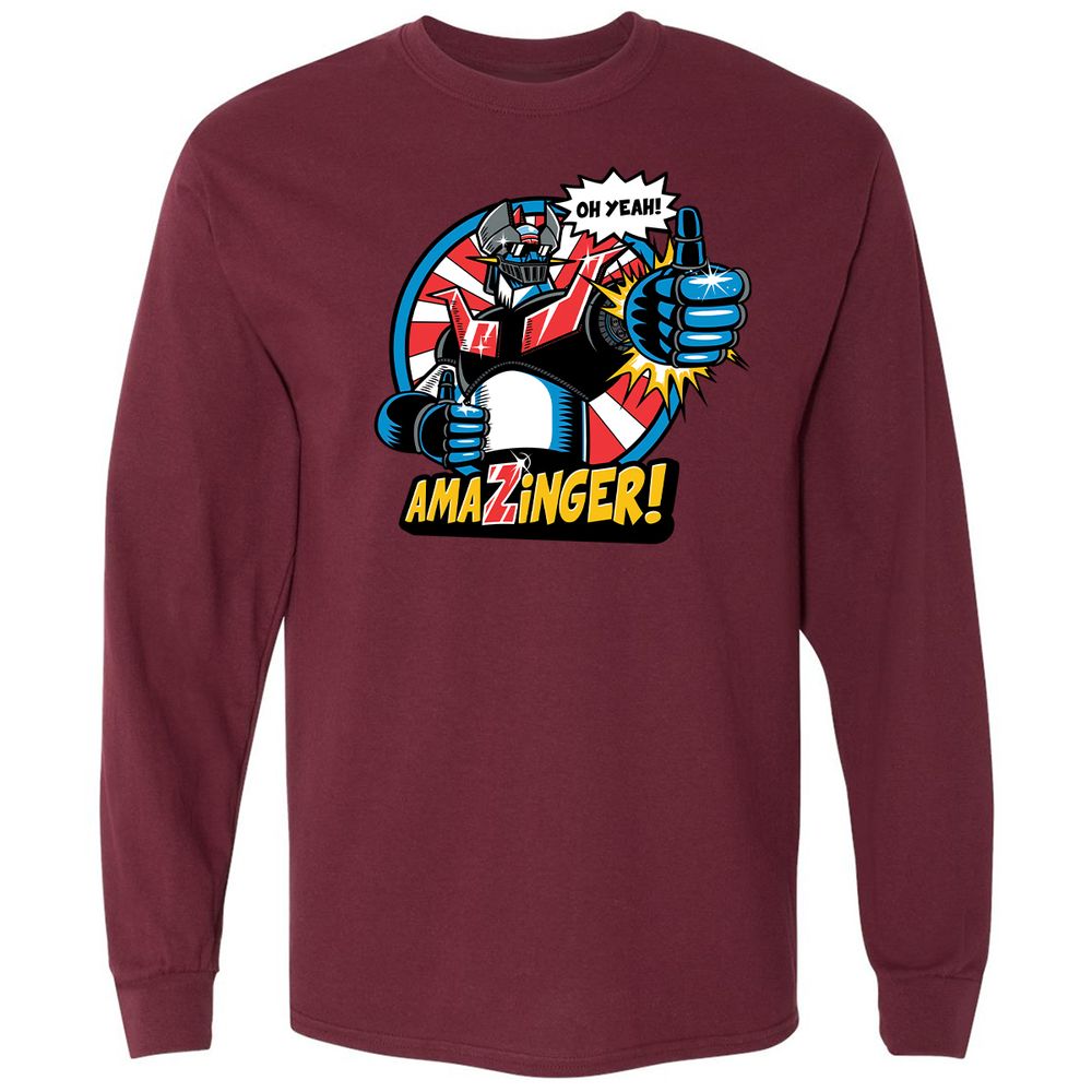 Long Sleeve T-Shirt - W491FDYK - Maroon - 11