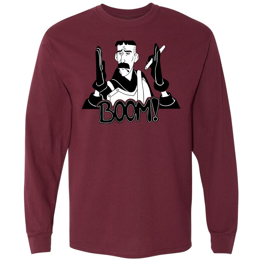 Long Sleeve T-Shirt - DM89XFUB - Maroon - 11