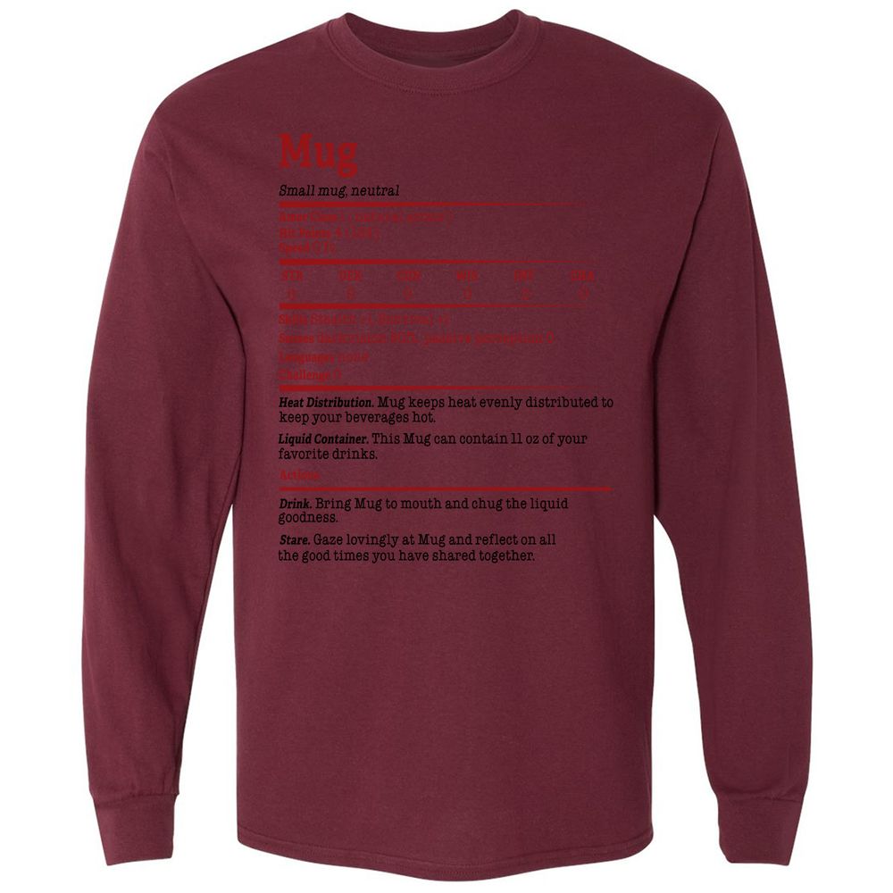 Long Sleeve T-Shirt - 72F8WKSM - Maroon - 11