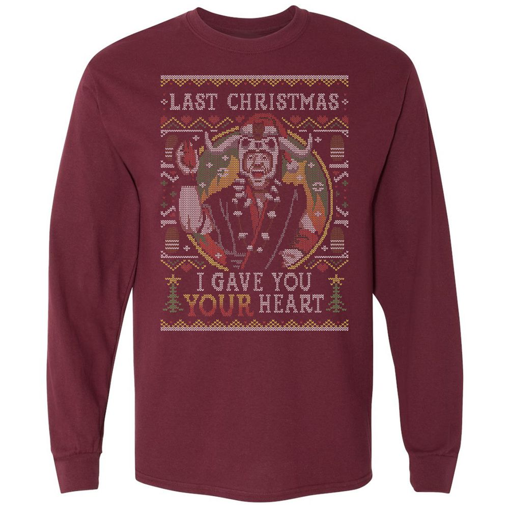 Long Sleeve T-Shirt - GV4JLW4X - Maroon - 11