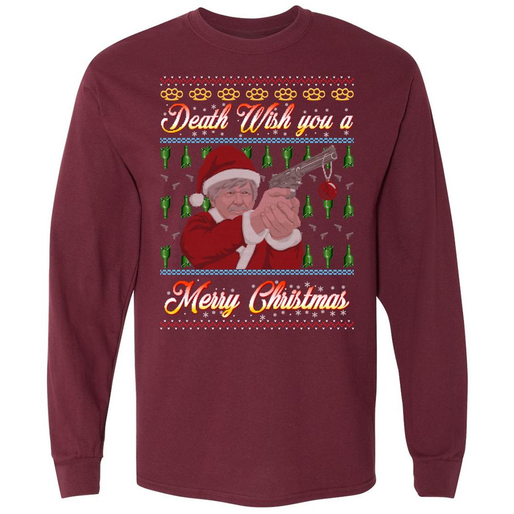 Long Sleeve T-Shirt - KUE3VQNW - Maroon - 11