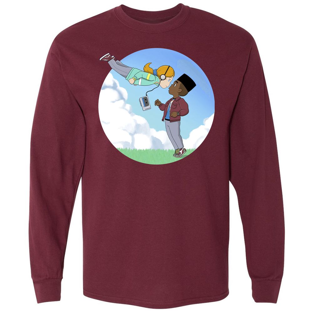 Long Sleeve T-Shirt - QJQ4YXAN - Maroon - 11