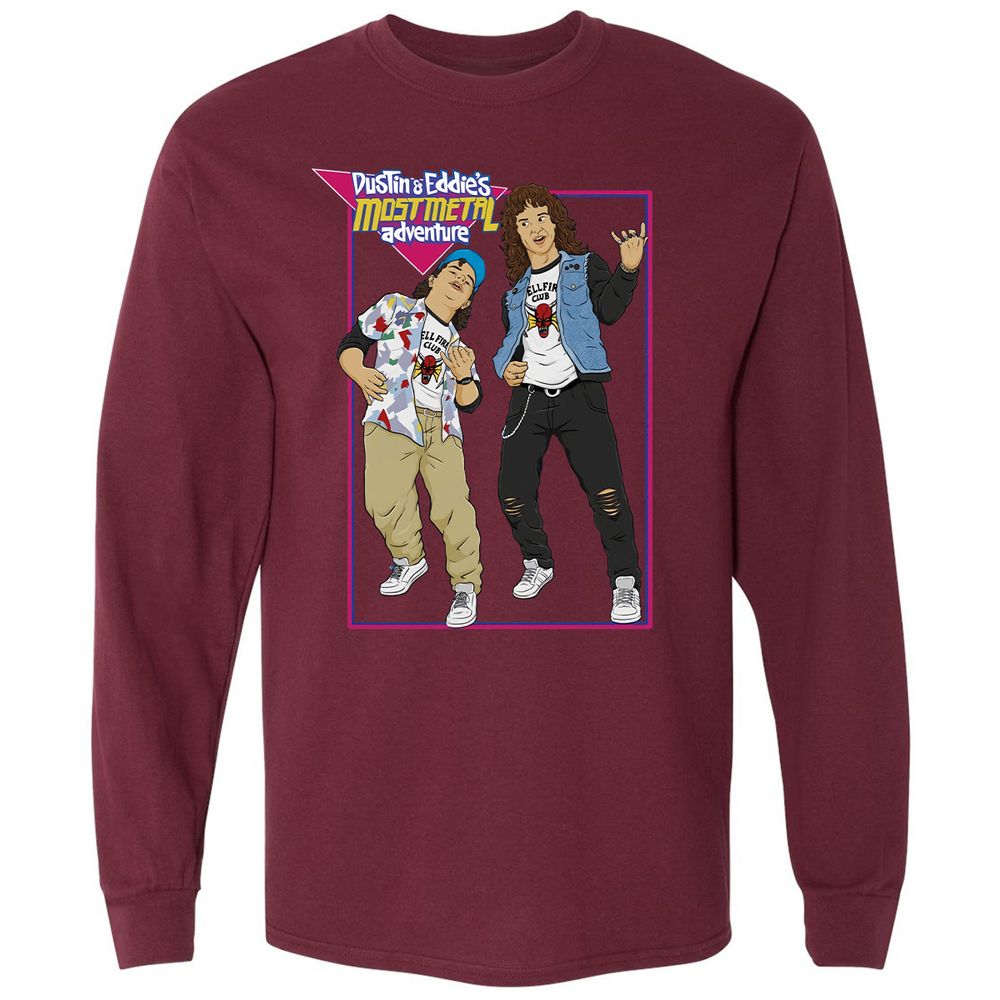 Long Sleeve T-Shirt - VFY7U27P - Maroon - 11