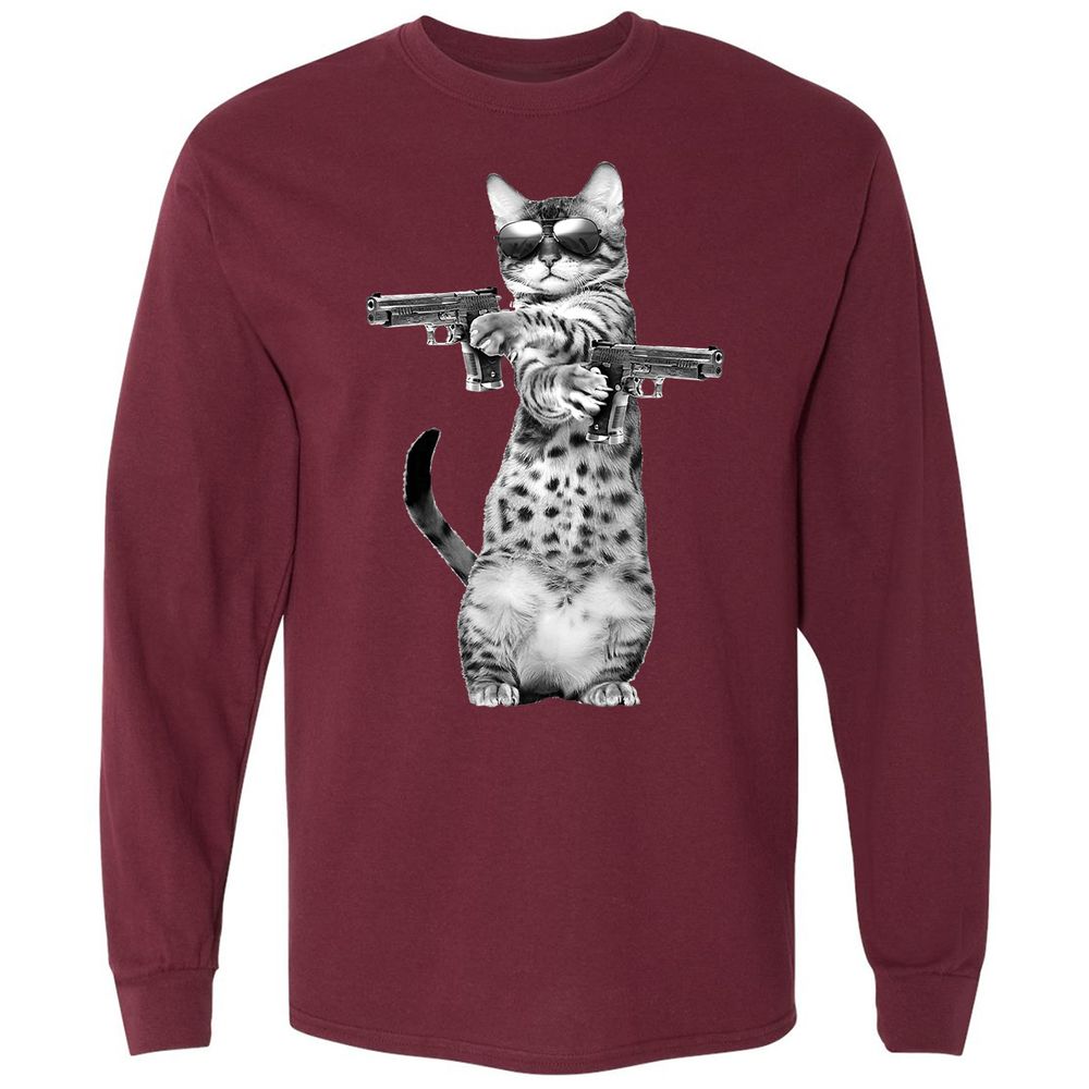 Long Sleeve T-Shirt - B5C38VUT - Maroon - 11