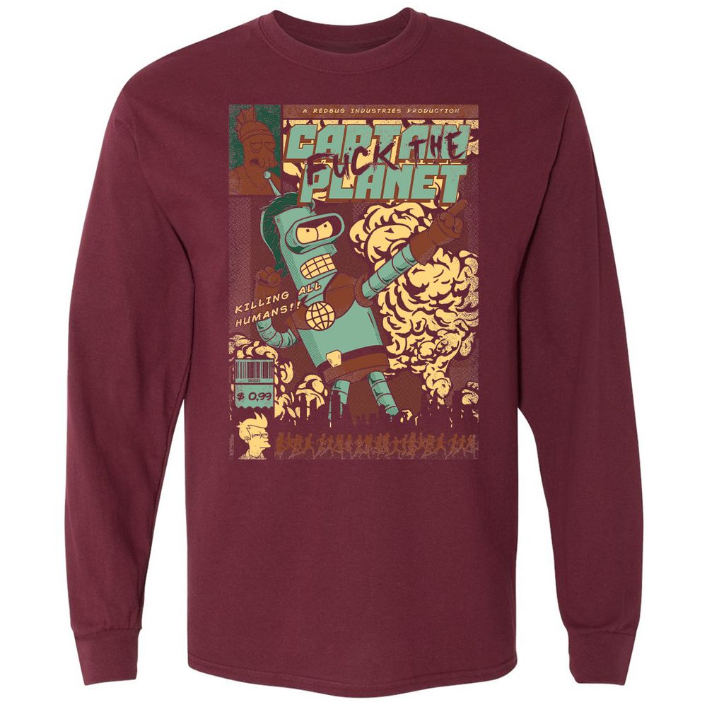 Long Sleeve T-Shirt - NR8S8615 - Maroon - 11