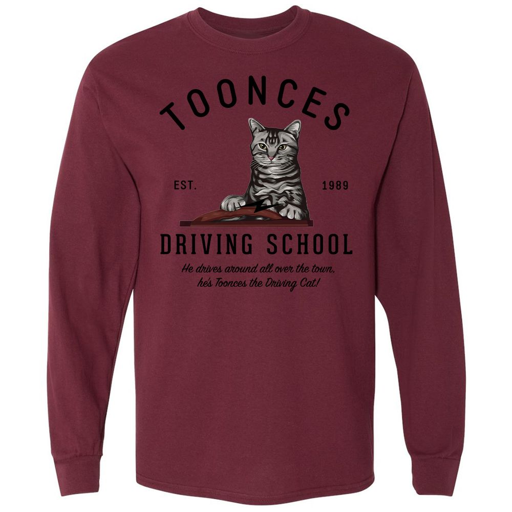 Funny Cat Driving School - Maroon - 11