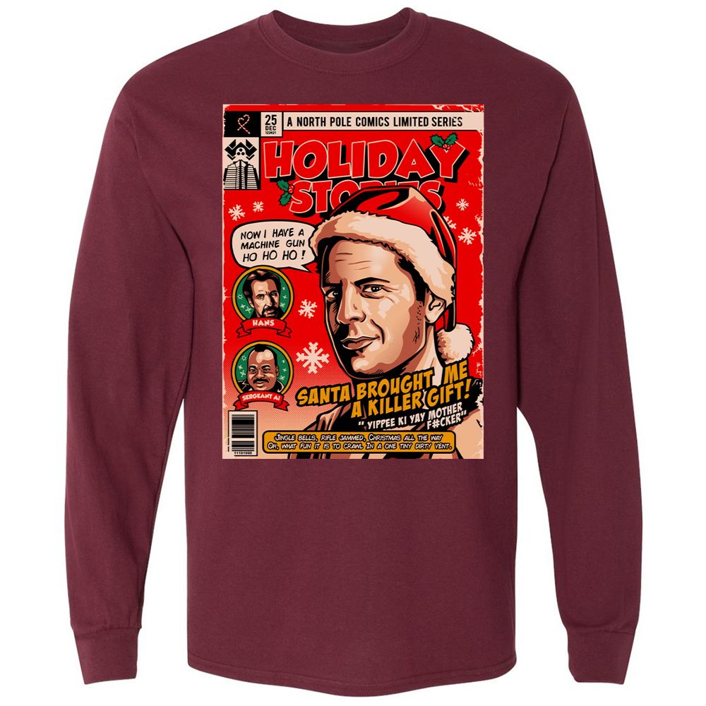 Long Sleeve T-Shirt - W7SXNDXL - Maroon - 11