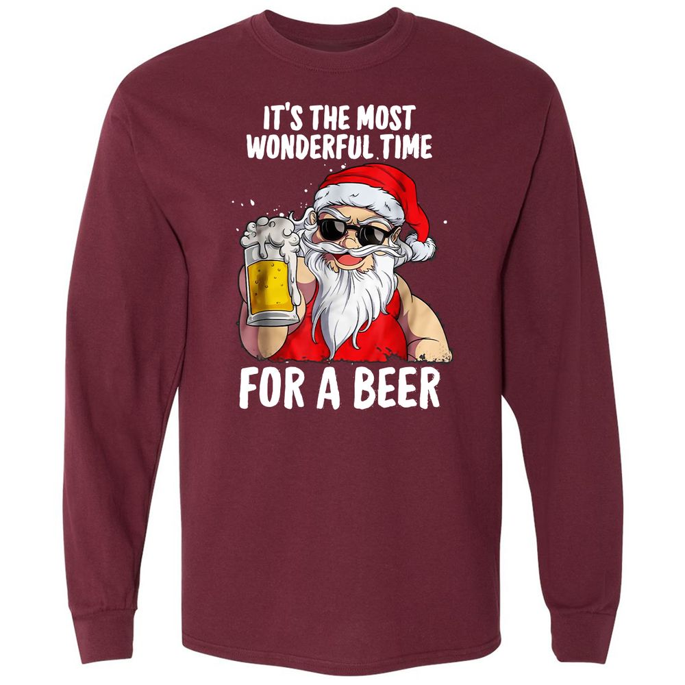 Long Sleeve T-Shirt - 7E317G4N - Maroon - 11