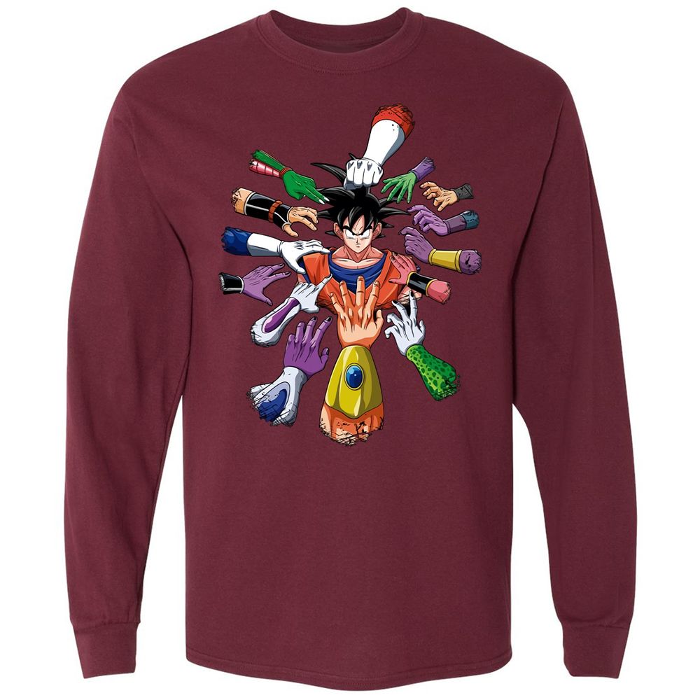 Long Sleeve T-Shirt - HCKKAJFD - Maroon - 11