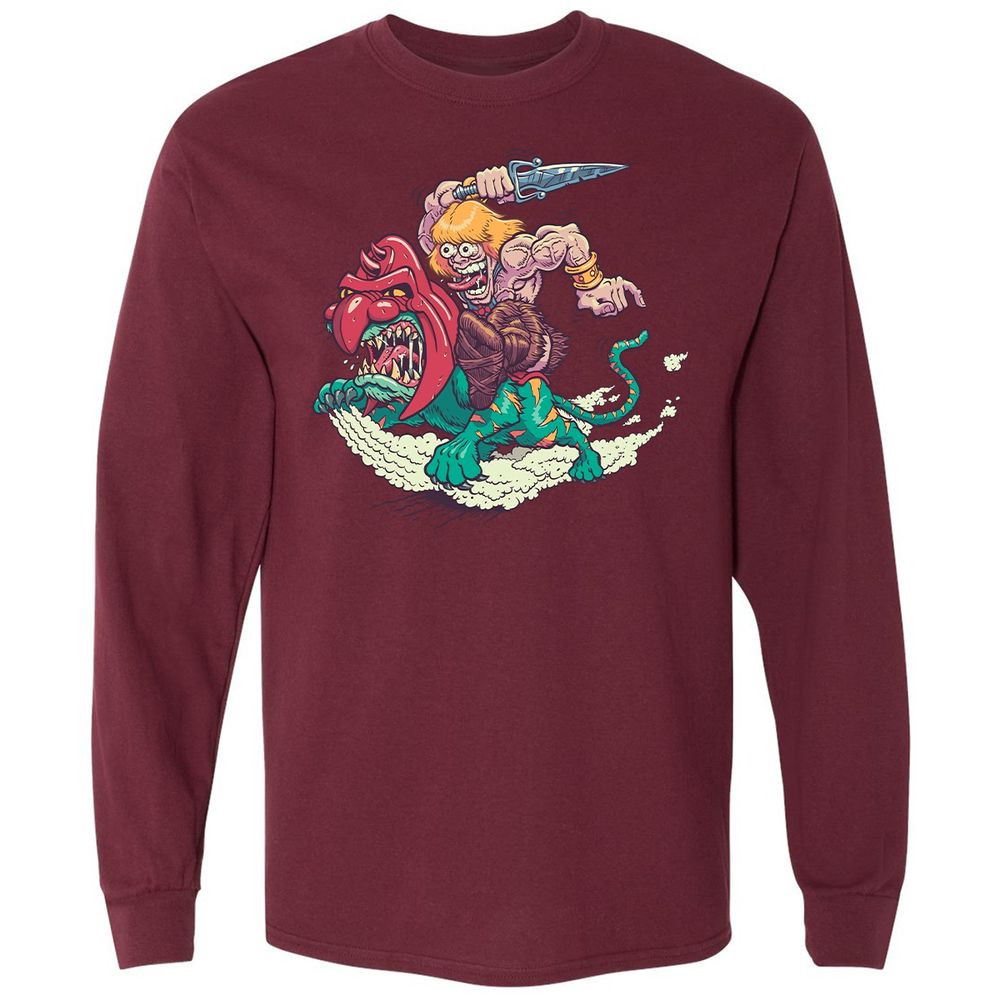 Long Sleeve T-Shirt - YTJ3F57W - Maroon - 11