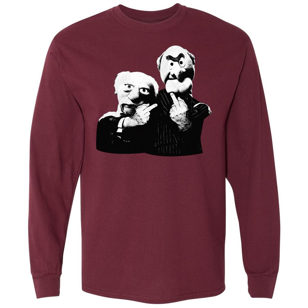 Statler and Waldorf Middle Finger - Maroon - 11