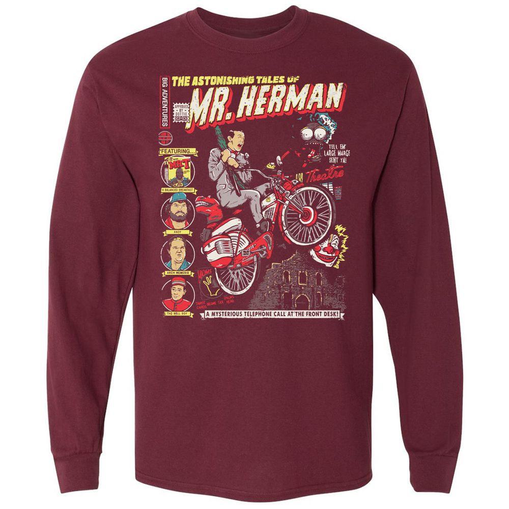 Long Sleeve T-Shirt - C2H5Q1TV - Maroon - 11