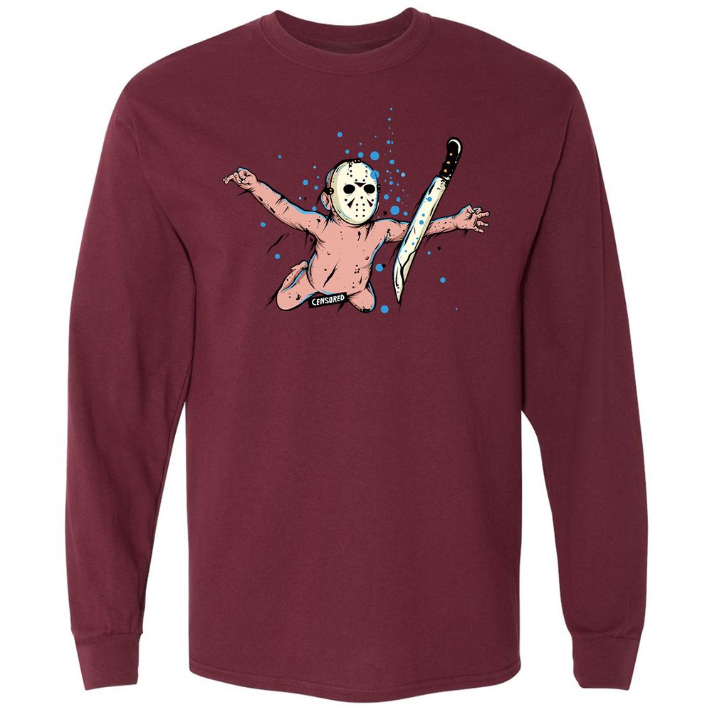 Long Sleeve T-Shirt - W9ME9T98 - Maroon - 11
