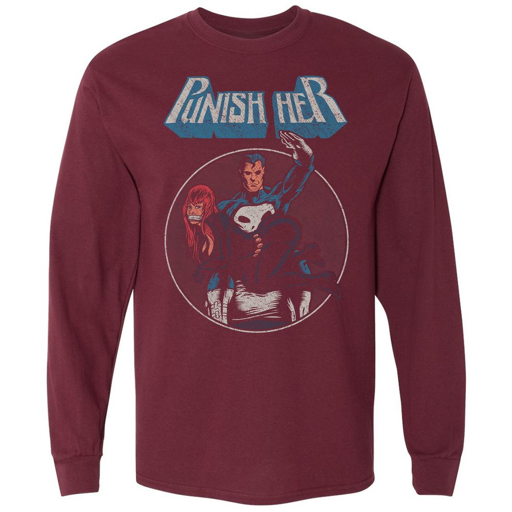Long Sleeve T-Shirt - D7GXQ684 - Maroon - 11